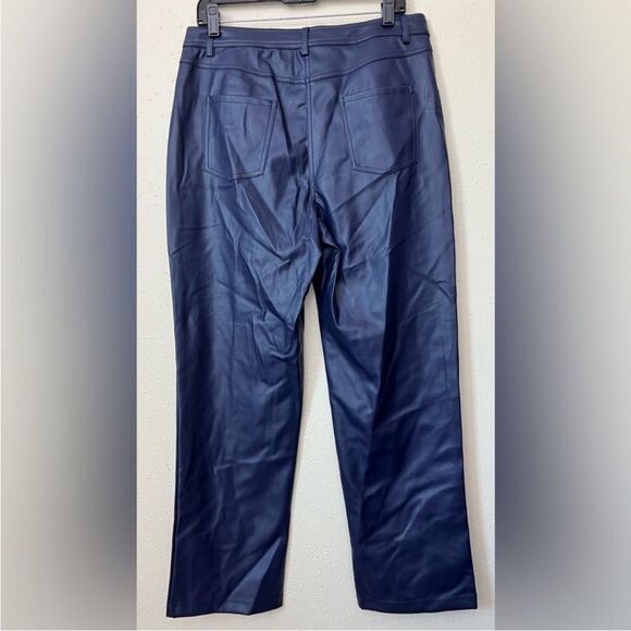 068 New Halogen® 5-Pocket Faux Leather Pants in Classic Blue Size 10 - Picture 3 of 11